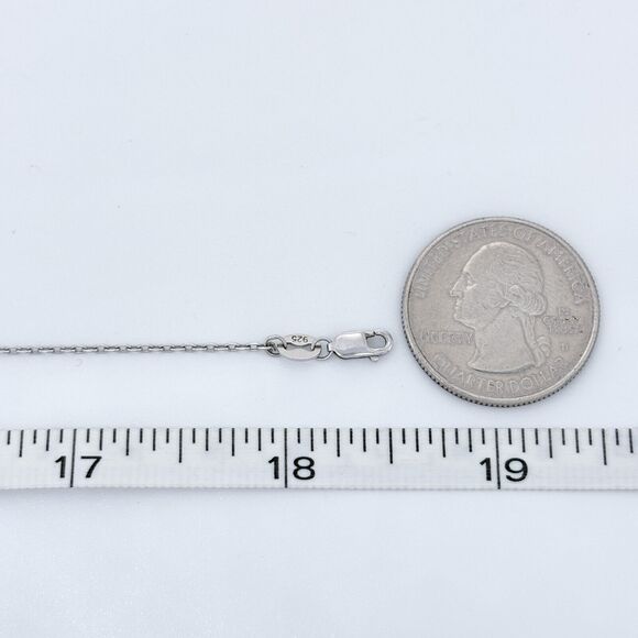 Adjustable Cable Chain Necklace | Vintage Sterling Silver 925 | 16.5"-18.5" - Picture 2 of 3